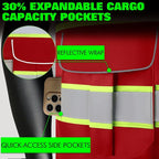 BeautyWill Custom Logo 10 Pockets Safety Vest Class2 ANSI Certified High Visibility Reflective Vest