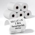 (5 Rolls) 2 1/4" x 50' Thermal Receipt Paper Rolls, Cash Register POS Thermal Paper, Credit Card Roll Thermal 2 1/4 in x 50 ft.