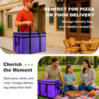 XXXL Insulated Food Delivery Bag - Reusable Thermal Cooler Grocery Bags for Catering & Delivery, Pizza Carrier for Events, Large Capacity Bag Keeps Food Hot/Cold for Shopping, Commercial(with Base)