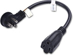 Cable Matters 2-Pack Low Profile Flat Plug Short Extension Cord (Power Extension Cable) 1 Foot (NEMA 5-15P to NEMA 5-15R)