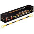 Retractable Barrier for Safety Traffic Cones - 2" OD - Large Yellow and Black Bar Barricade - for Road Construction, Parking, Warning, Temporary Security Divider (1, Yellow & Black, 53" x 84")