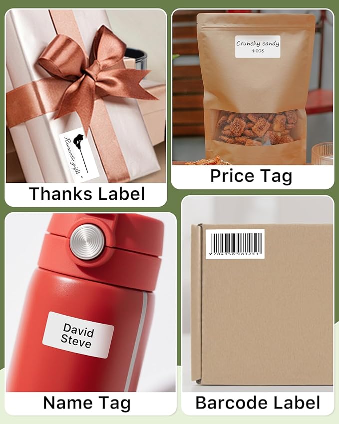 iEager 2x1 Inch Thermal Labels, White Rectangle Thermal Printer Stickers, Durable Shipping Label Printer Sticker for Barcode, Name, Address, 1000 Labels/Roll