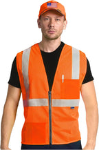 AYKRM 2 Pockets Reflective Safety Vest High Visibility Class II Mesh Vest for Women & Men Meets ANSI Standards