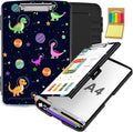 Clipboard with Storage,Office Supplies Nursing Clipboards Folder with Pen Holder Plastic Storage ClipBoard Foldable for Teacher Nurse,Dinosaurs Planet