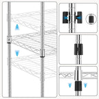 1000 lbs 4Tier Shelf Metal Storage Shelves Wire Rack Closet Organizers with Wheel for Garage Kitchen Bathroom Laundry Chrome 13.7" D x 23.6" W x 53.4" H