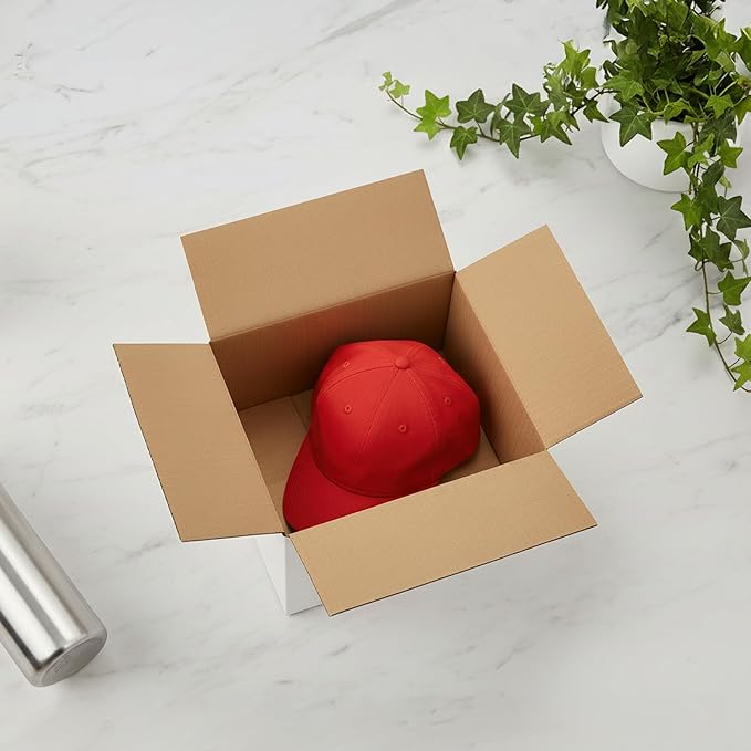 25 Pack Shipping Boxes 8x6x4 Inches, White Corrugated Cardboard Mailing Box for Packing, Mailing, Small Business