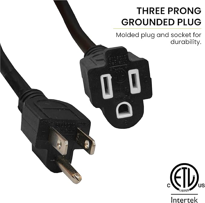 Go Green Power Inc. (GG-13800BK) 14/3 SJTW Outdoor Extension Cord, Black, 100 ft