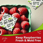 Dri-Tabs | Food-Safe Moisture Absorbers – Keep Fruits, Veggies, Snacks, Bread & More Fresher, Longer! Eco-Friendly, Plant Based Desiccant That Replaces Silica Gel Packets - 75pk (Green)