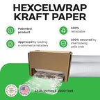 IDL Packaging 15.25" x 1400' Refill Roll (Pack of 1) for MP-1400USW HexcelWrap Honeycomb Packing Paper Station, White - Protective Kraft Paper with Interlocking Slit Design for Shipping