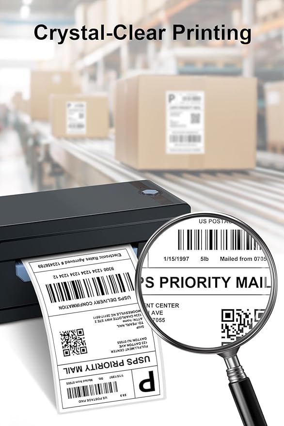4x6 Thermal Labels, Razuvo Printable Shipping Labels for Direct Thermal Shipping Label Printer, 500 Pack Per Stack, Fanfold, White