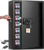 144 Keys Fireproof Key Cabinet, Anti-Theft Heavy Duty Key Lock Box with Key Tags, Adjustable Key Organizer Wall Safe with Combination Lock for Car Office House Garage Rental Business