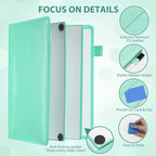 Feifeiya 6 Sides Whiteboard Notebook Portable Whiteboard Dry Erase Notebook Portable Dry Erase Board Double Sided Folding Whiteboards White Board for Office Study Meeting(Mint Green,A5: 6"×9”)