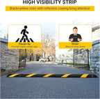 6 FT Heavy Duty Rubber Speed Bump 2-Pack, Driveway Cable Protector Ramp with Installation Bolts for Parking Lots, Garage & Gravel Roads