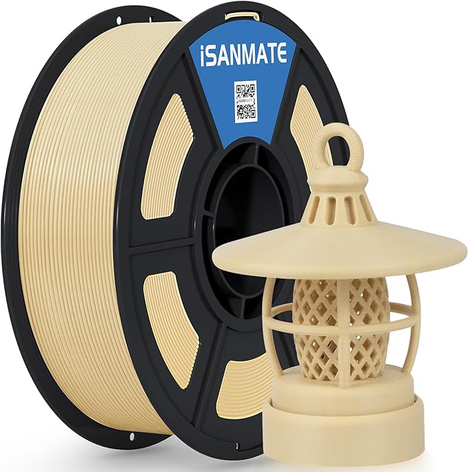 iSANMATE ASA Filament 1.75mm Beige 1KG, UV & Weather Resistant 3D Printer Filament Perfect for Outdoor Functional Parts, Dimensional Accuracy +/- 0.02mm, 1kg Spool (2.2lbs)