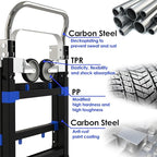 3 in 1 Convertible Hand Truck Dolly Cart with Wheels Collapsible/Folding handtruck Dolly / 2 Straps/Adjustable Height/for Luggages/Cartons/Warehouse/Supermarket/Office / 500 Lbs Load