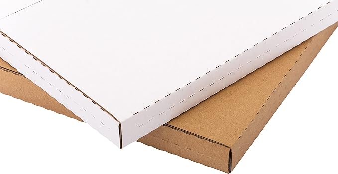 50 Pack 7" 45 RPM Vinyl Record Mailers, 7.5"L x 7.5"W x 1.1"H Kraft Corrugated Album Shipping Boxes for Small Business Packaging Mailing Moving Storage, with Fragile Stickers
