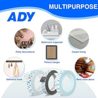 ADY Removable Double Sided Tape Heavy Duty 1in x 20ft,Clear Nano Adhesive Mounting Tape for Walls,Damage Free Picture Hanging Adhesive Strips for Rent Room, Poster Stick Transparent Tape