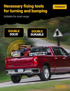 Cargo Net for Pickup Truck Bed - Stretchable 4'x4' to 7'x7', High Elastic Fine Mesh 1''x1'' with 8 Metal Carabiners - Ideal for ATV, SUV, UTV, Truck and Boat Use (Double Layer)