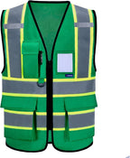 AYKRM 11 color High Vis Reflective Safety Vest for Women Men Security Pocket Zipper