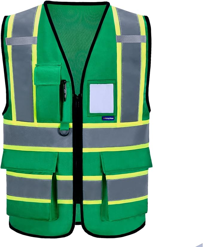 AYKRM 11 color High Vis Reflective Safety Vest for Women Men Security Pocket Zipper