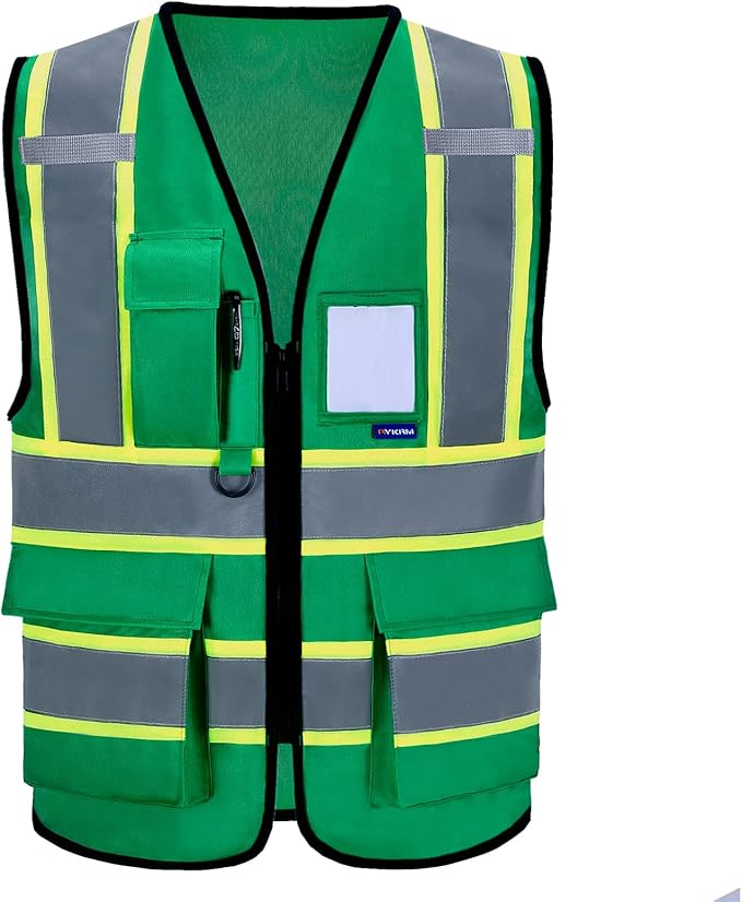AYKRM 11 color High Vis Reflective Safety Vest for Women Men Security Pocket Zipper