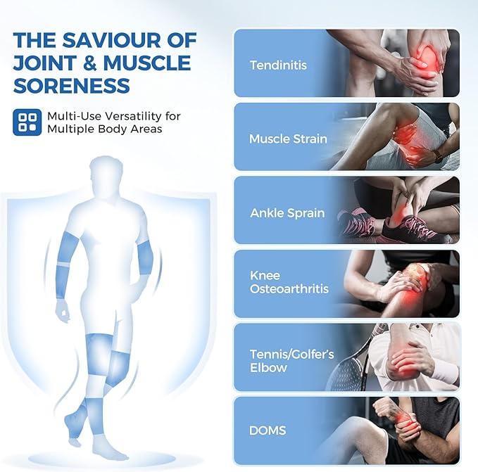Tolaccea Hot & Cold Therapy Flexible Ice Packs Cold Therapy Compression Sleeve Reusable Gel Pack for Injury Cold Wrap for Knee Calf Elbow (Large (Pack of 1), Black)