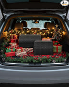 Owleys Car Storage Organizer Bundle - Two Foldable Crates For Groceries, Gear & Trips - Durable SUV And Truck Storage Set - Thoughtful Birthday Gifts For Drivers (Black 17+21)