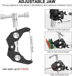 Helping Hands Magnetic Soldering Clamp with 2.16-inch Jaw Opening, Super Clamp with 1/4 and 3/8 Thread, Flexible Articulating Arms with Clamps, Magnetic PCB Clip for Heat Gun Repairing DIY Work