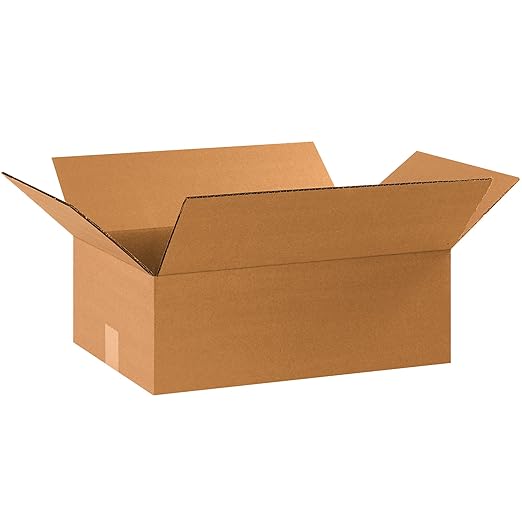 TAPE LOGIC 17 1/4 x 11 1/4 x 4 Corrugated Cardboard Boxes, Flat 17.25"L x 11.25"W x 4"H, Pack of 25 | Shipping, Packaging, Moving, Storage Box for Home or Business, Strong Wholesale Bulk Boxes