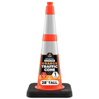 Xpose Safety 28 Inch Orange Slim Line Traffic Cones Heavy Duty 10lb with 6" & 4" Collars, 1 Pack Multipurpose PVC Plastic Safety Cone for Parking, Soccer, Caution, Kids & Construction - DOT Approved