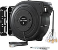 SURAIELEC 50FT Retractable Extension Cord Reel, 14AWG/3C SJTOW Heavy Duty Power Cord with Lighted Triple Tap, 13A Circuit Breaker, Ceiling/Wall Mount for Garage, Shop, Workshop, ETL Listed, Black