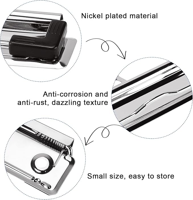 Meetory 10 Pack Mountable Clipboard Clips,Spring Loaded Surface Mount Handle with Rubber Grip and Hanging Hole