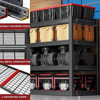 62" W Garage Shelving Heavy Duty, 4 Tier Garage Shelves, 27" D Adjustable Storage Shelving Unit, Commercial Metal Shelf for Warehouse, Pantry, School, Shop, 62" Wx27 Dx62 H, 2 Pack