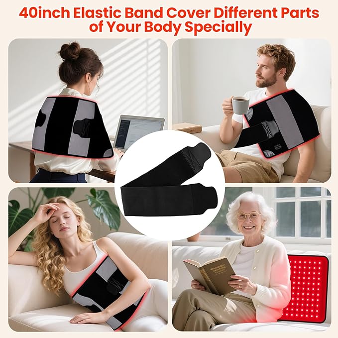 Red Light Therapy for Body, 242 LEDs Infrared Light Therapy for Body Back Waist Shoulder Knee Joint with 660nm & 850nm,24" x 12" Large Size Pad with 3 Modes,Timer, Red Light Therapy Belt