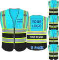 BeautyWill Custom Logo Safety Vest Class 2 High Visibility Reflective Vest for Men - Personalized Logo Team Vest