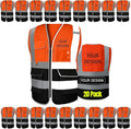 BeautyWill 10/20 Pack Custom Logo Safety Vest,Bulk High Visibility Class 2 Reflective Work Vests