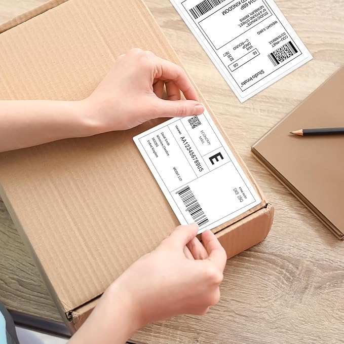 3x5 Inch Thermal Label Stickers,300Pcs Waterproof Rectangle Labels for Storage Bins,Moving Boxes,Address & Inventory Organization,Small Business Labeling,White