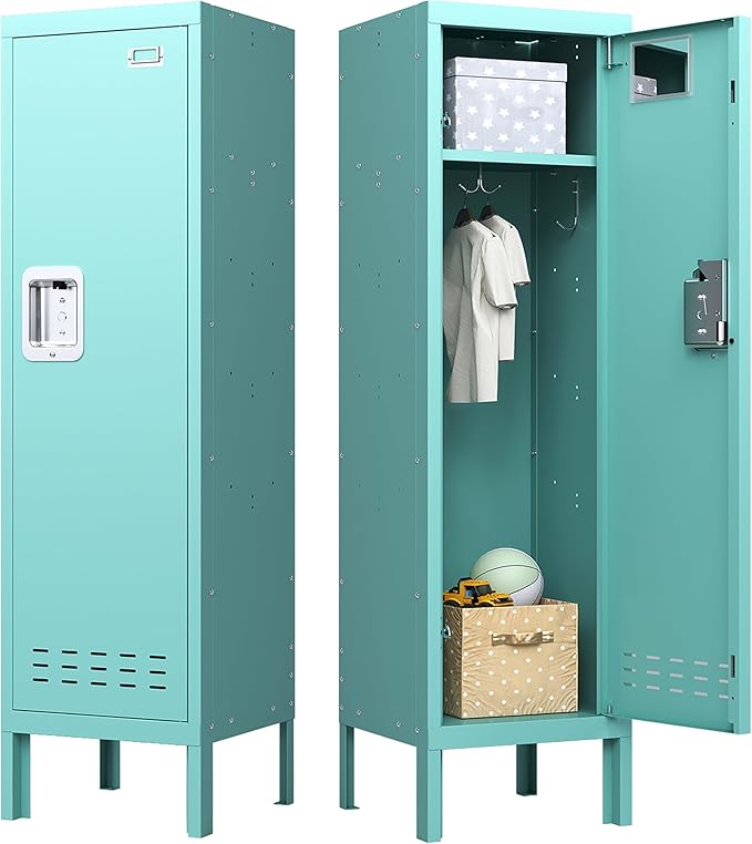 Metal Kids Locker,Metal Cabinet Storage Lockers,Lockable for Employees with Door,54" Height Steel Locker,Lockable Steel Locker for Children's Room, Playroom, School,Gym
