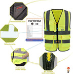 A-SAFETY Enhanced Visibility Safety Vest, Hi Viz 2 Band And Braces Waistcoat safe for Motorcycle, Running/Jogging, Bike/Bicycle Riding Outdoor Activities, Yellow