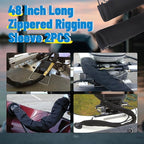 2PCS 48-Inch Zippered Rigging Sleeve Trolling Motor Sleeve Management Sleeve for Cover Wire and Extension Cords, Organized Cable Management