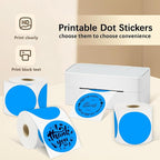 3 X 3 Inch Round Thermal Labels Circle Color Coding Labels Printable Waterproof 500PCS Round Stickers Adhesive Writable for Home, Garage, DIY Sticker, Barcodes,4 Rolls of Fluorescent Blue