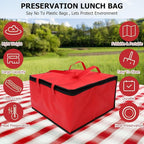 PRETYZOOM Insulated Bag for Food Packing, Large Capacity Pizza Packing Bags for Hot And Cold Food, Reusable Warming Carrier for Holiday, Picnic, Family Gathering
