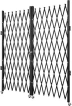 VEVOR Double Folding Security Gate, 87" H x 150" W Folding Door Gate, Steel Accordion Security Gate, Flexible Expanding Security Gate, 360° Rolling Barricade Gate, Scissor Gate or Door with Keys