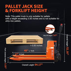 Full Electric Pallet Jack, 4400lbs Capacity Pallet Truck, 48V 20AH Lithium Battery Powered, 6 Hours Working Time, 3.35 to 7.68 Inch Lift Hight, 48 x 27 Inch Fork Size, for Material Handling