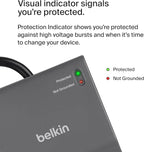 Belkin 12-Outlet Surge Protector Power Strip w/ 12 AC Outlets & 8ft Flat Plug, UL-listed Heavy-Duty Extension Cord for Home, Office, Travel, Computer, Laptop, Charger - 3,940 Joules of Protection