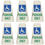 SmartSign 6-Pack "Handicapped Parking Only" Reflective Cone Message Sleeve Collar with Symbol, 360-Degree Visibility, Non-Adhesive Vinyl Signs for Traffic Safety Cones, 3-Side Print [Cone Not Included]