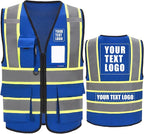 AYKRM Custom Logo Personalised Printed High Visibility Reflective 2 two tone work construction Safety Vest