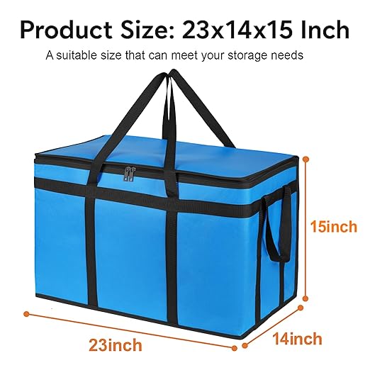 Bodaon Large 10-Pack Insulated Food Delivery Bag, XXXL Catering/Pizza Cooler Bags, Rideshare Delivery Bag, Thermal Cold/Hot Styrofoam Carrier for Travel/Shopping/Car, Warmer/Frozen