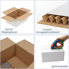 Hoikwo 10x7x5 Inches Small White Shipping Boxes Set of 25, Sturdy Cardboard Boxes for Small Business for Packaging Mailing