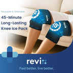 REVIX 2 Packs Knee Ice Pack Wrap, 45-Minute Long-Lasting Ice Pack for Knees with Ice Grid Gel Design, Reusable Gel Ice Wrap with Cold Compress Therapy for Thighs, Elbows, Calves & Legs (12" × 9.5")